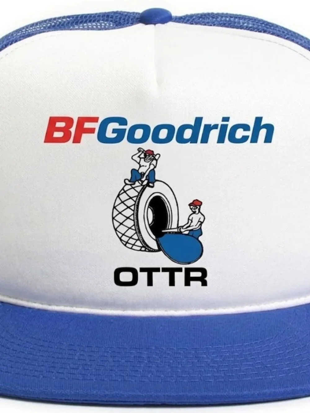 BFGoodrich Tires Mascot Printed Blue White Foam Trucker Hat Snapback New NASCAR